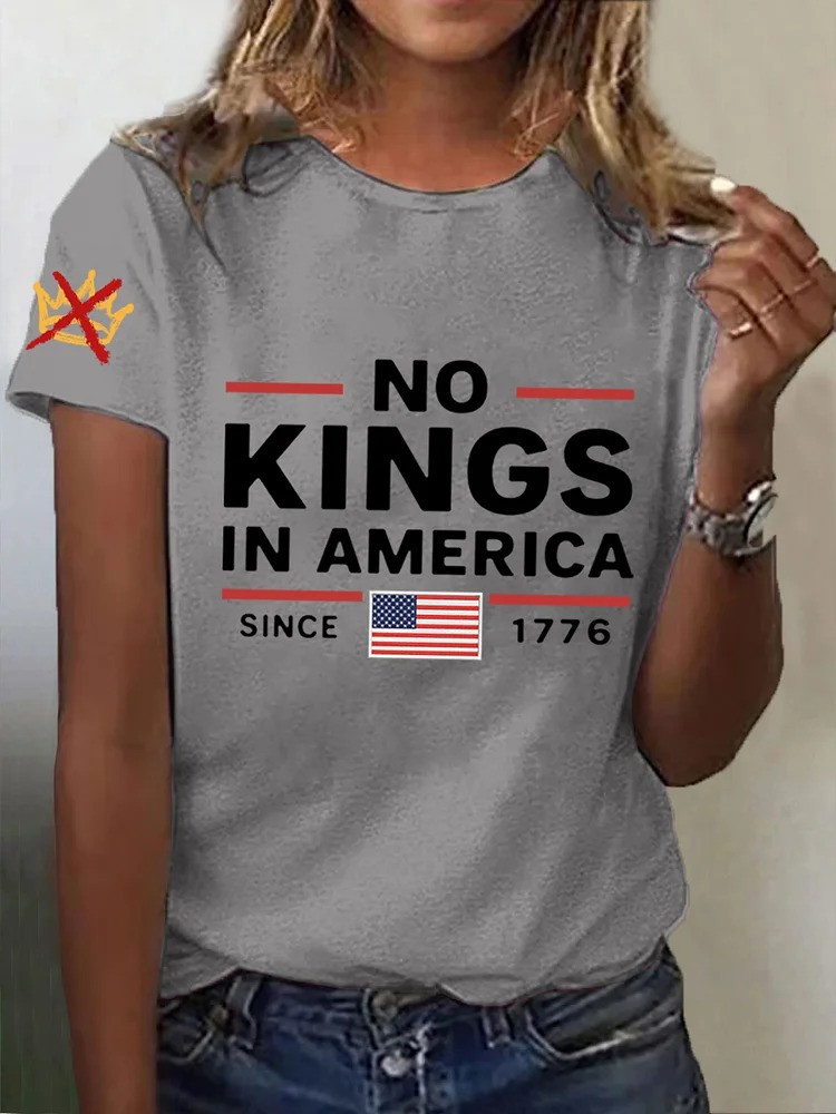 No Kings In America Since 1776 T-Shirt No Kings Merch Liberal Gifts For Her