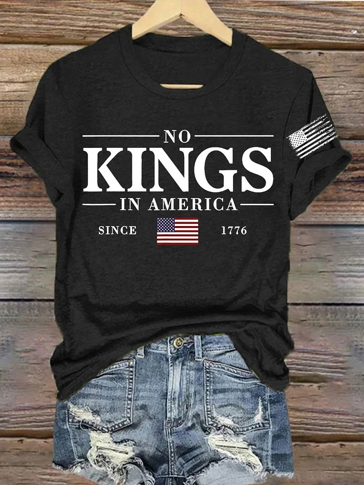 No Kings In America Since 1776 T-Shirt No Kings Merch Pro Democracy Gifts For Her