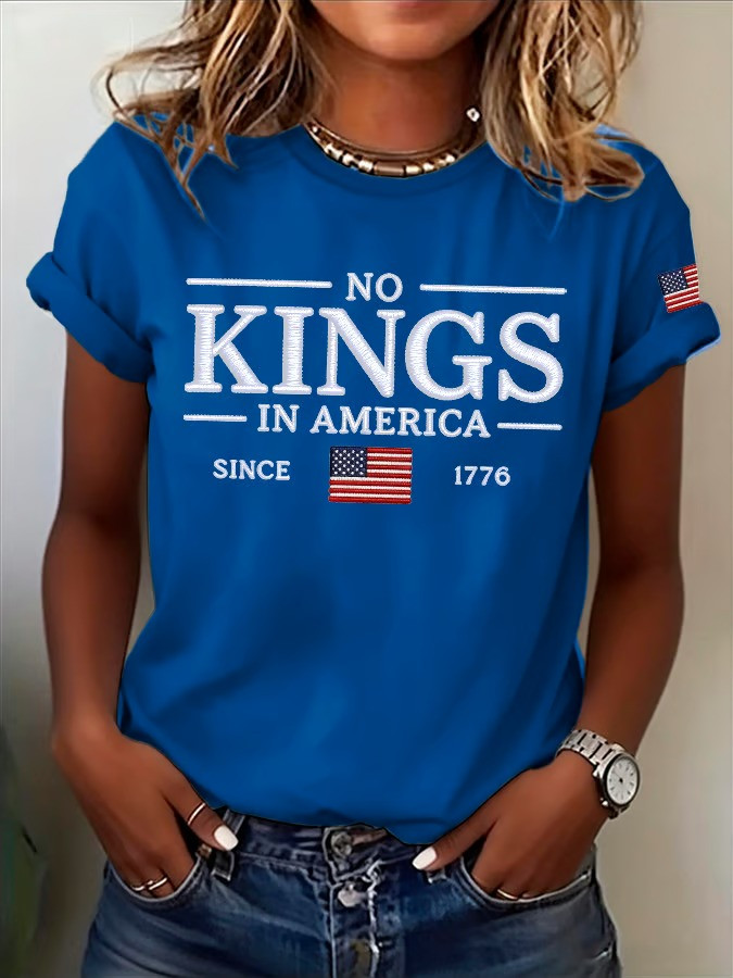 No Kings In America Since 1776 T-Shirt Patriotic Protest Clothing Best Gift For Democracy Supporters