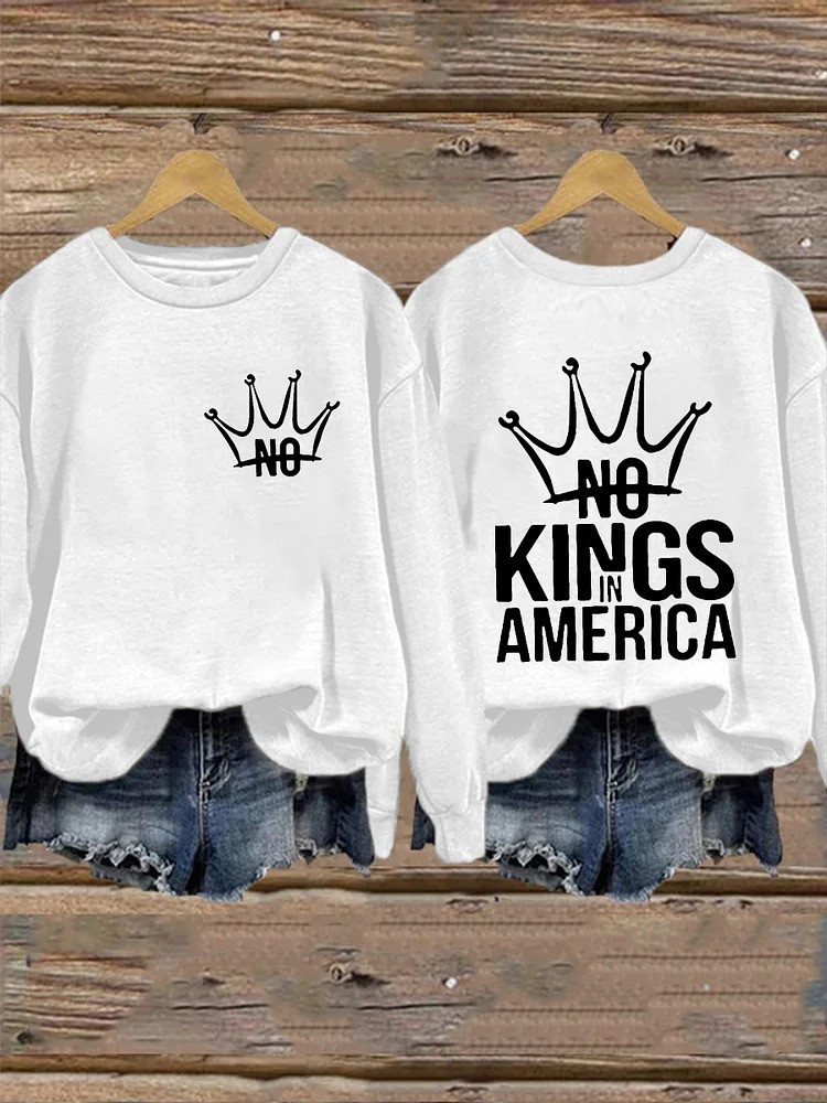 No Kings In America Sweatshirt Anti Fascist No Kings Protest Merch Gifts Ideas
