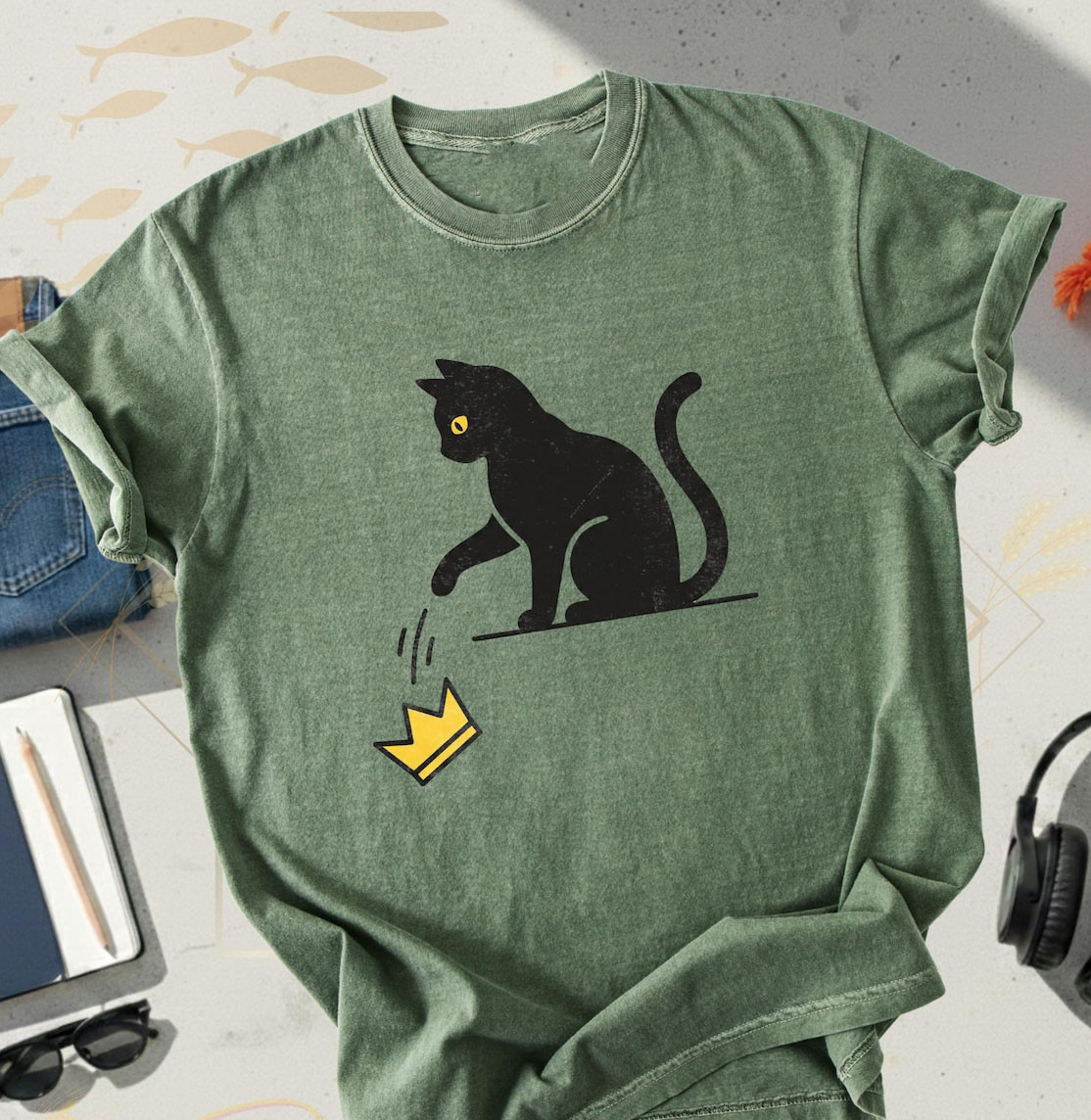 No Kings In USA T-Shirt Anti Trump Cat Clothing Gift Ideas For Supporters