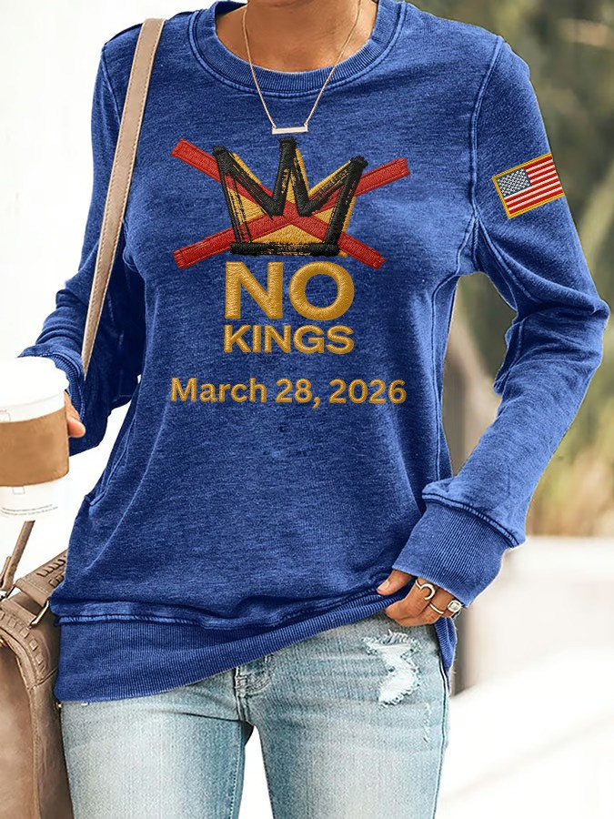 No Kings March 28 2026 Protest Long Sleeve Shirt Patriotic American Shirt Best Gift For Democracy Fans
