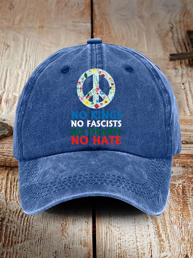 No Kings No Fascists No Hate Baseball Cap Anti Trump Merch Gift For Supporters