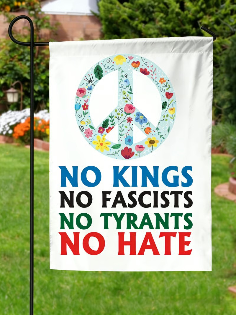 No Kings No Fascists No Tyrants No Hate Flag Patriotic Hippie Flag No Kings Rally Gifts
