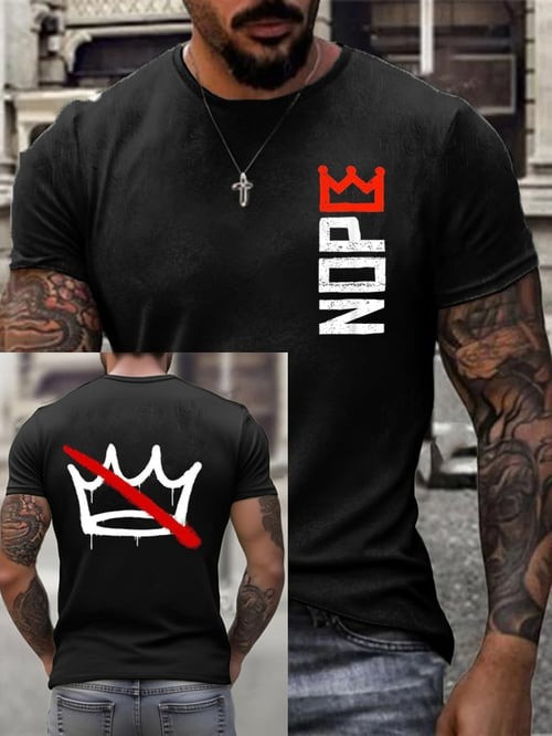 No Kings Nope Crown T-Shirt Anti Fascist Protest Apparel Present Ideas For Men