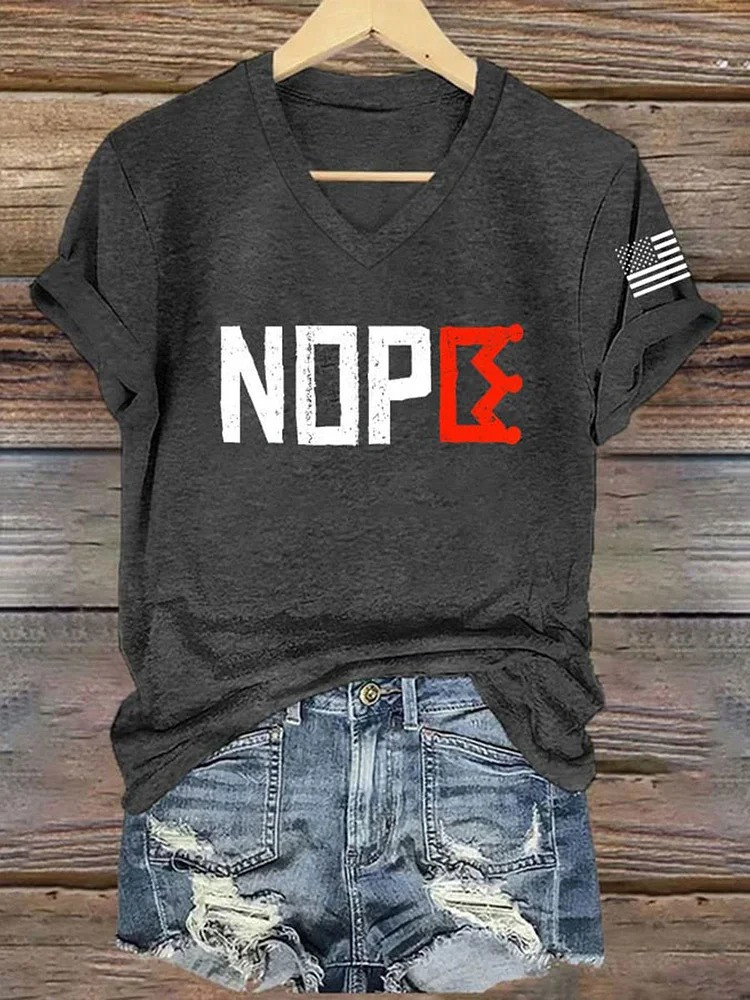 No Kings Nope V-Neck Shirt Anti Authoritarian No Kings Protest Merch Gifts Ideas