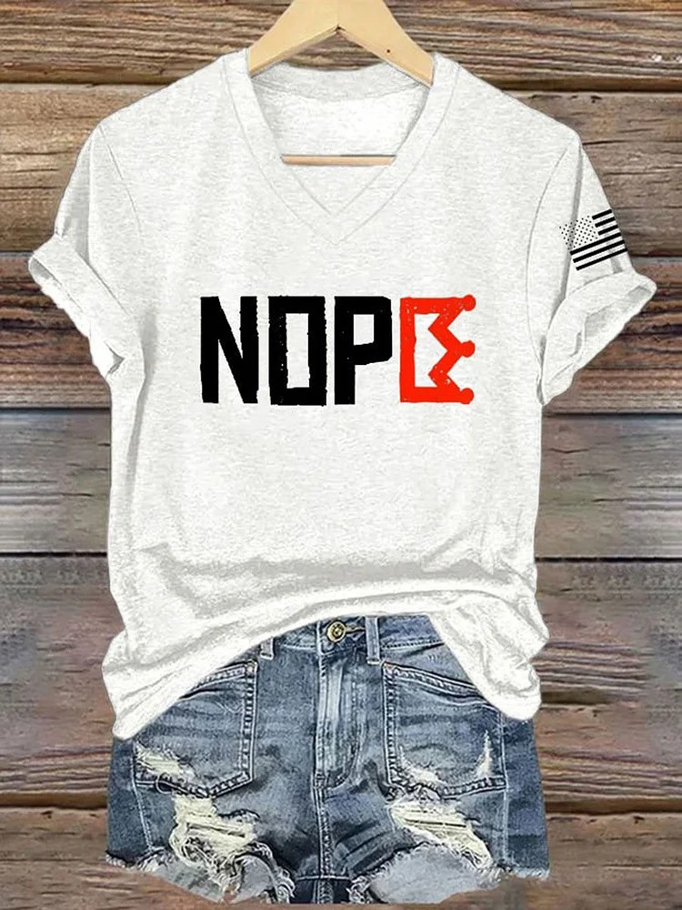 No Kings Nope V-Neck Shirt No Kings Protest Anti Authoritarian Merch Gifts