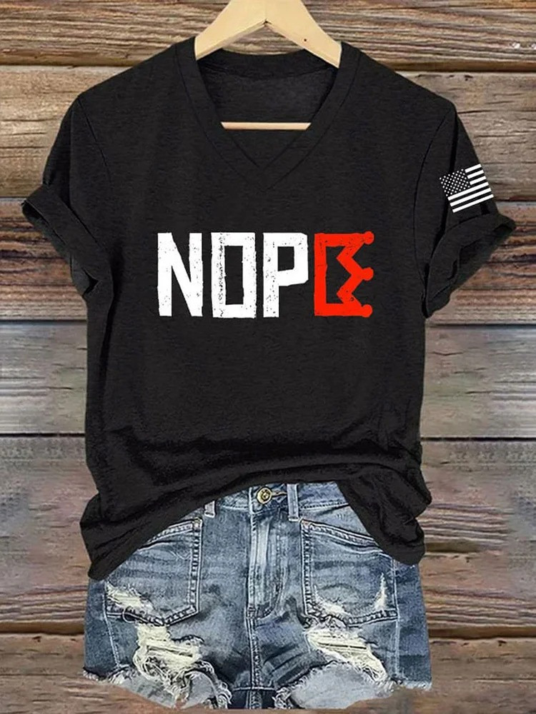 No Kings Nope V-Neck Shirt No Kings Protest Anti Fascist Clothing Gifts For Her