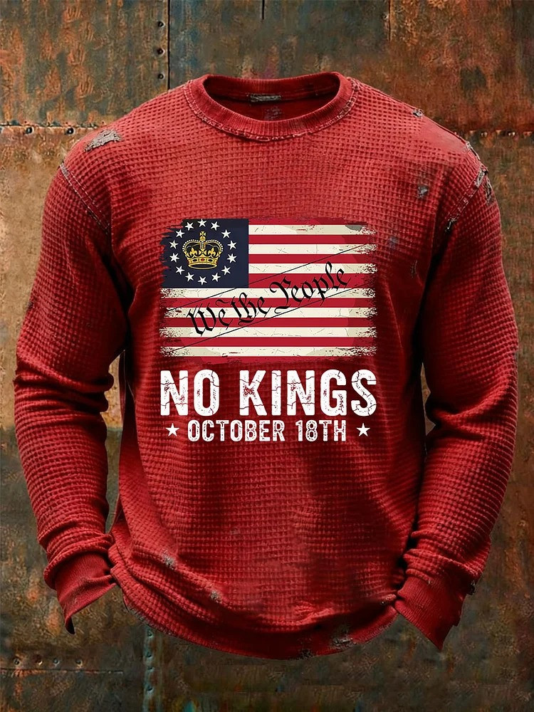 No Kings October 18th Long Sleeve Shirt We The People No Kings Protest Merch Gifts