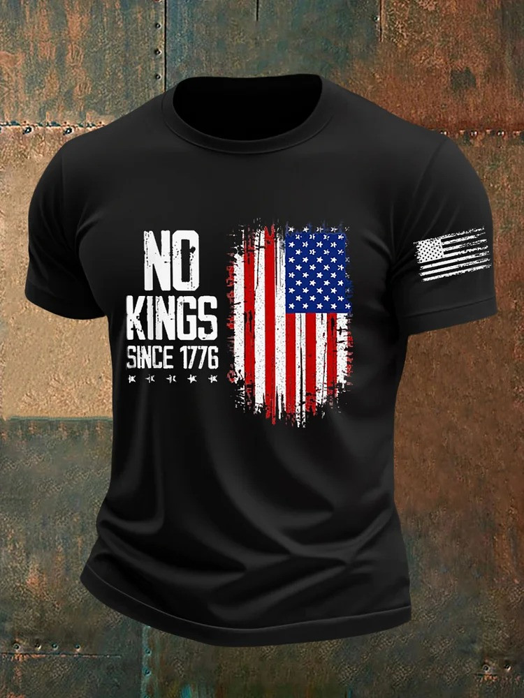 No Kings Since 1776 T-Shirt American Flag Shirt No Kings Protest Merch Anti MAGA Gifts