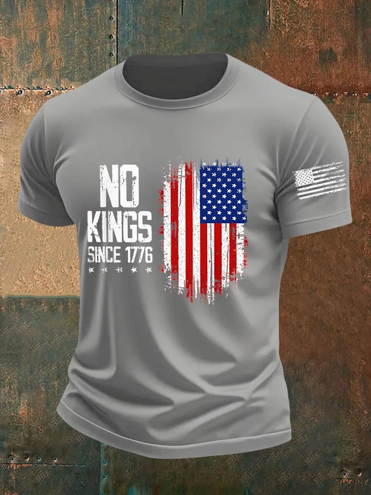 No Kings Since 1776 T-Shirt USA Flag Shirt No Kings Protest Merch Anti MAGA Apparel Gifts