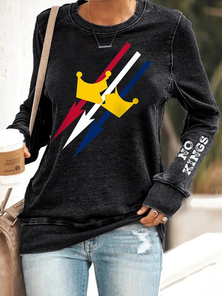 No Kings Sweatshirt No Kings In America Sweatshirt Protest Apparel Gifts For Democracy