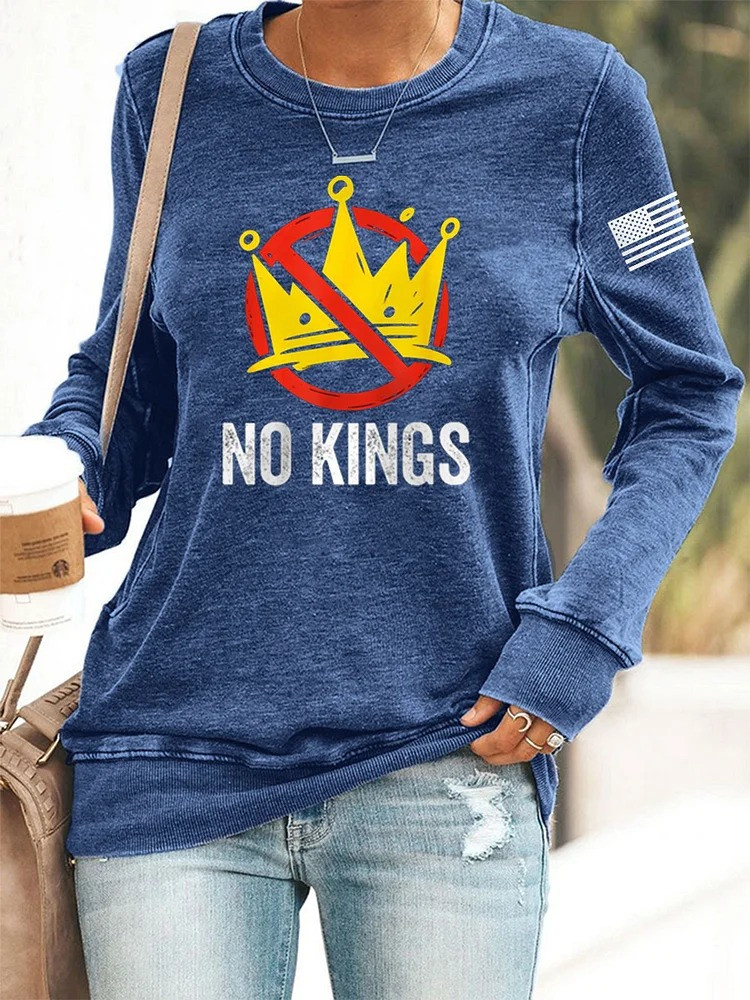 No Kings Sweatshirt No Kings In American Sweatshirt Political Protest Merch Anti MAGA Gifts