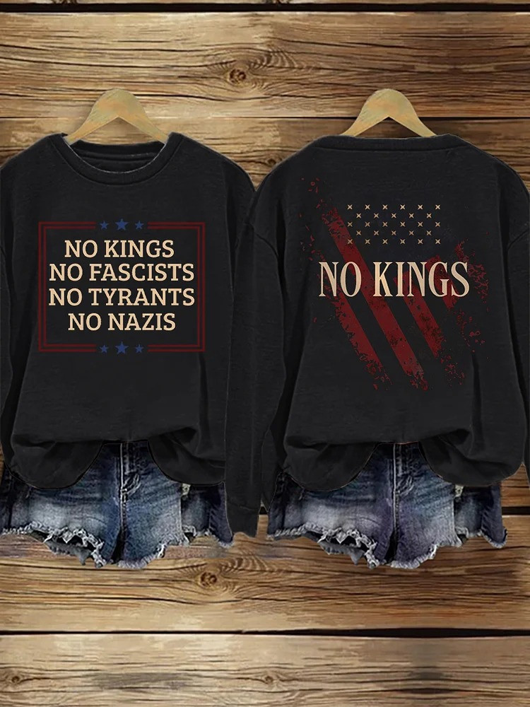 No Kings Sweatshirt No Kings No Fascists No Tyrants No Nazis Anti Fascist Merch Gifts