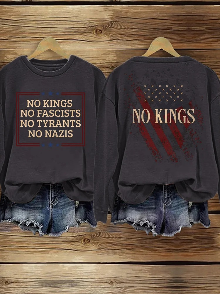 No Kings Sweatshirt No Kings No Fascists No Tyrants No Nazis Anti Fascist Merch Gifts