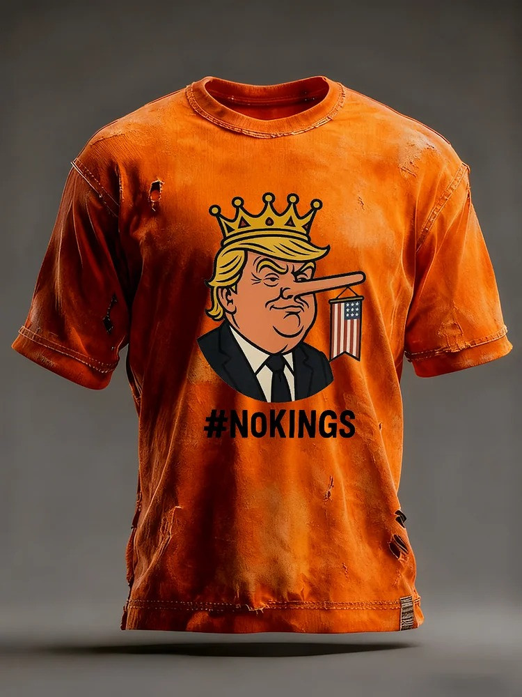No Kings T-Shirt FDT No Kings Protest Anti Fascist Anti Trump Apparel Gifts For Men