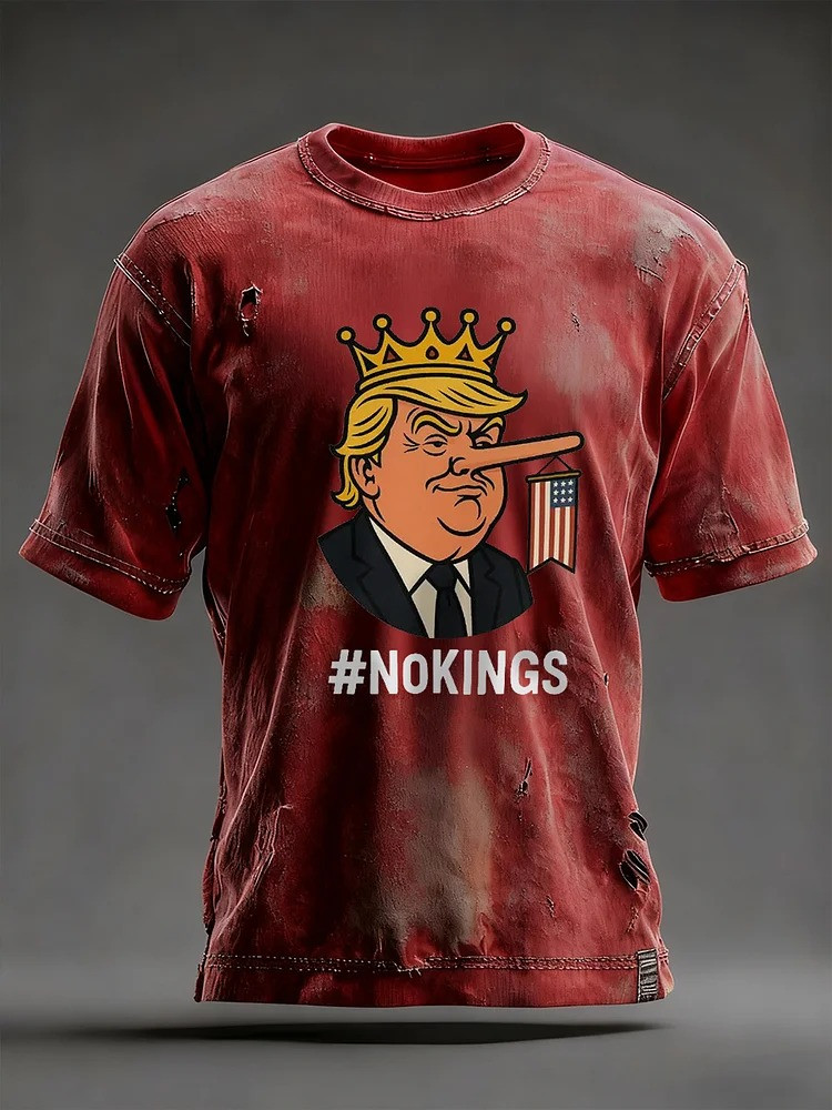 No Kings T-Shirt FDT No Kings Protest Merch Anti Trump Apparel Gifts For Men
