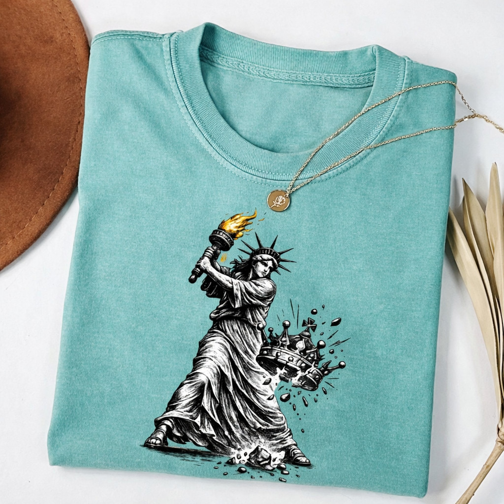 No Kings T-Shirt Statue Of Liberty Democracy Clothing Gift For Anti Trump