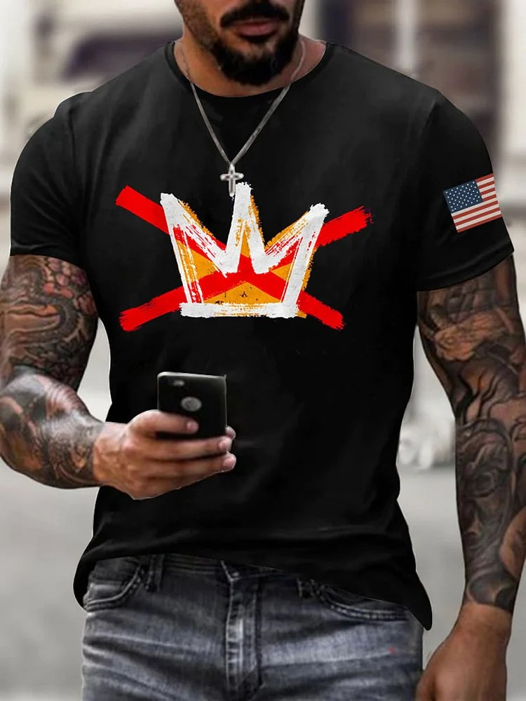 No Kings T-Shirt USA Flag Shirt No Kings Protest Antifa Merch Gifts For Men
