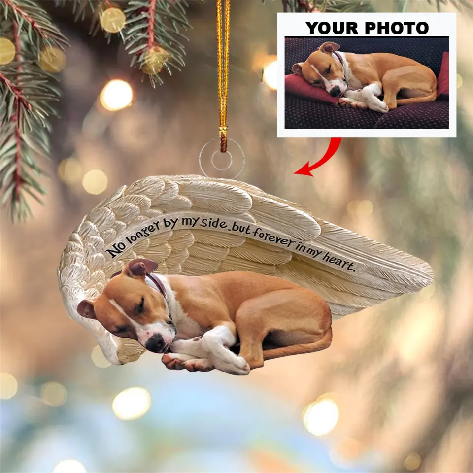 No Longer By My Side But Forever In My Heart Personalized Custom Photo Mica Ornament