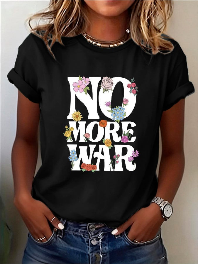 No More War Flower T-Shirt No Kings Clothing Best Gift For Peace Lovers