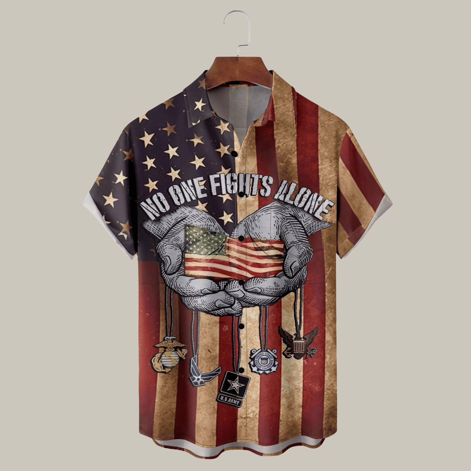 No One Fights Alone Hawaiian Shirt 250th Anniversary Tropical Vibe Shirt Best Gift Ideas