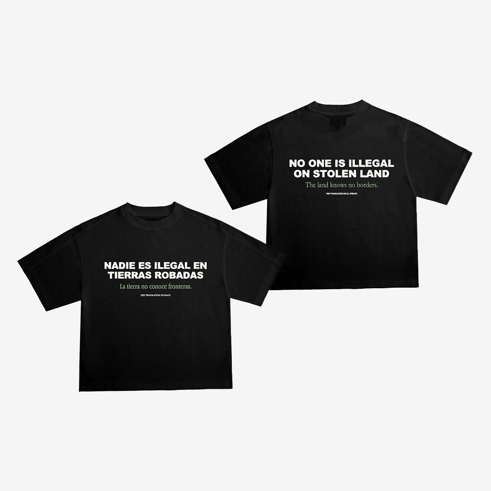 No One Is Illegal on Stolen Land Crop Top Political Themed Shirt Anti ICE Merch