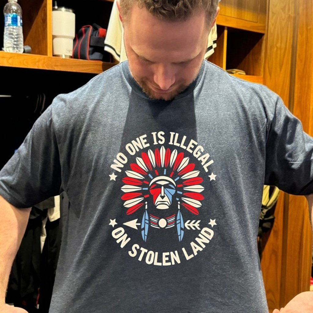 No One Is Illegal On Stolen Land Native American Shirt Gift Ideas For Boyfriend