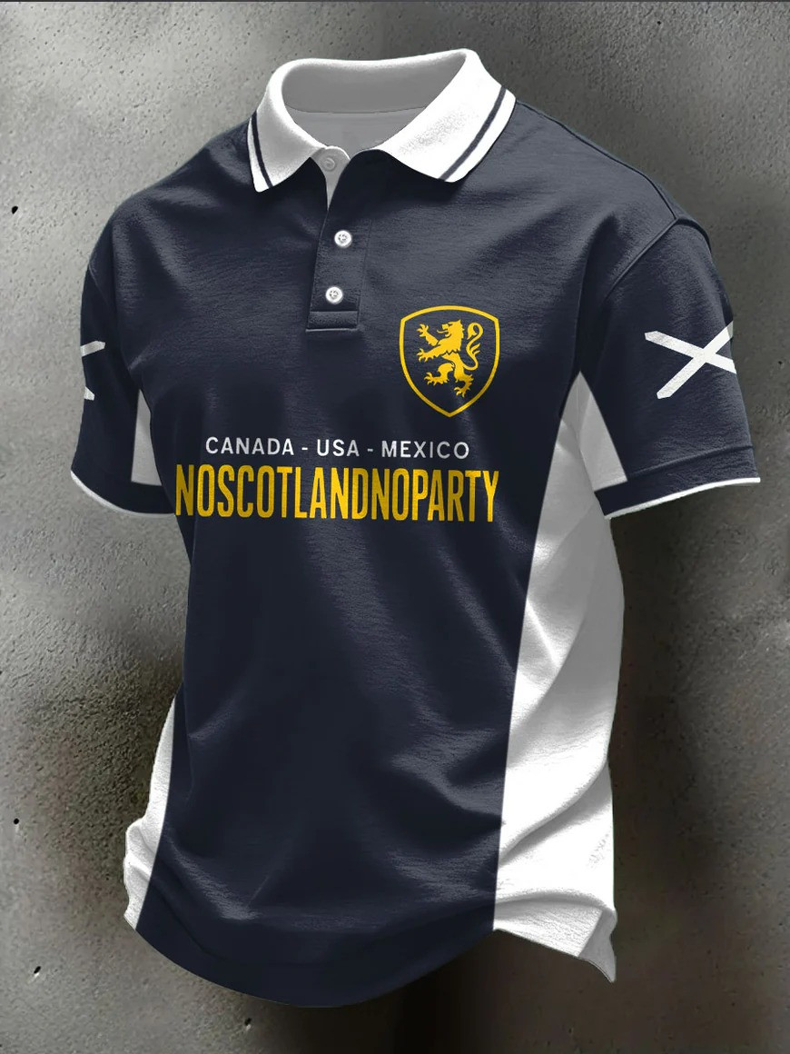 No Scotland No Party Polo Shirt Canada USA Mexico Fan Gear World Cup 2026 Gift For Soccer Supporters
