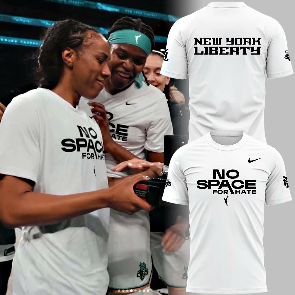 No Space For Hate New York Liberty T-Shirt Good Gifts For Basketball Fans