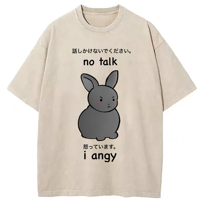No Talk I Angy Washed T-Shirt Unisex Streetwear Graphic Style Gifts For Brother