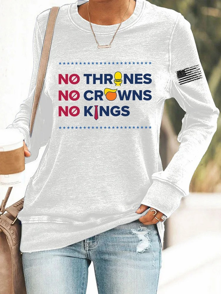 No Thrones No Crowns No Kings Sweatshirt Anti Fascist Merch No Kings Protest Merch Gifts