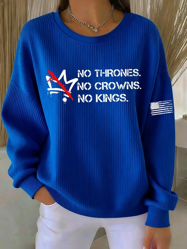 No Thrones No Crowns No Kings Sweatshirt No Kings Protest Merch Anti ICE Gifts For Women