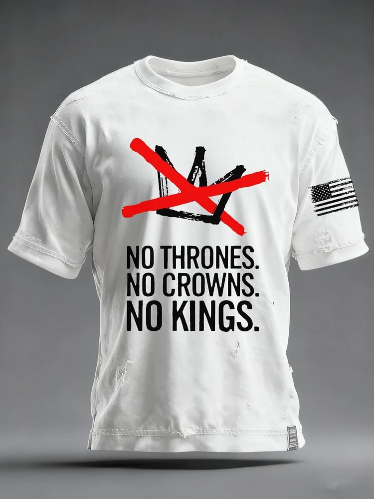 No Thrones No Crowns No Kings T-Shirt Anti Fascist Merch No Kings Merch Gifts
