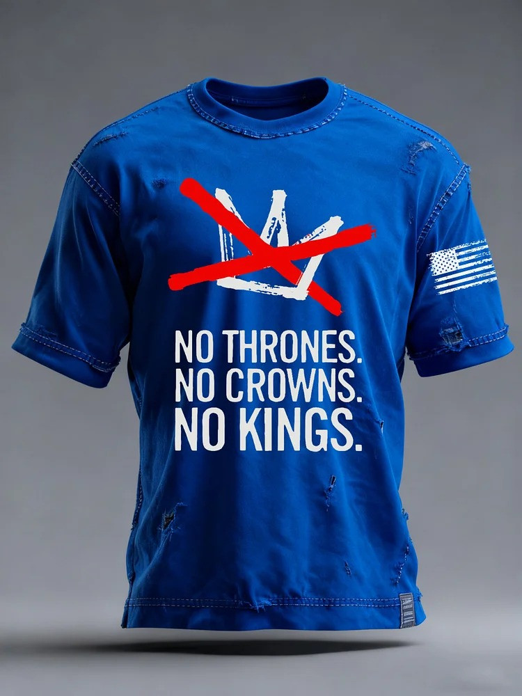 No Thrones No Crowns No Kings T-Shirt Antifa Merch No Kings Protest Merch Anti Trump Gifts
