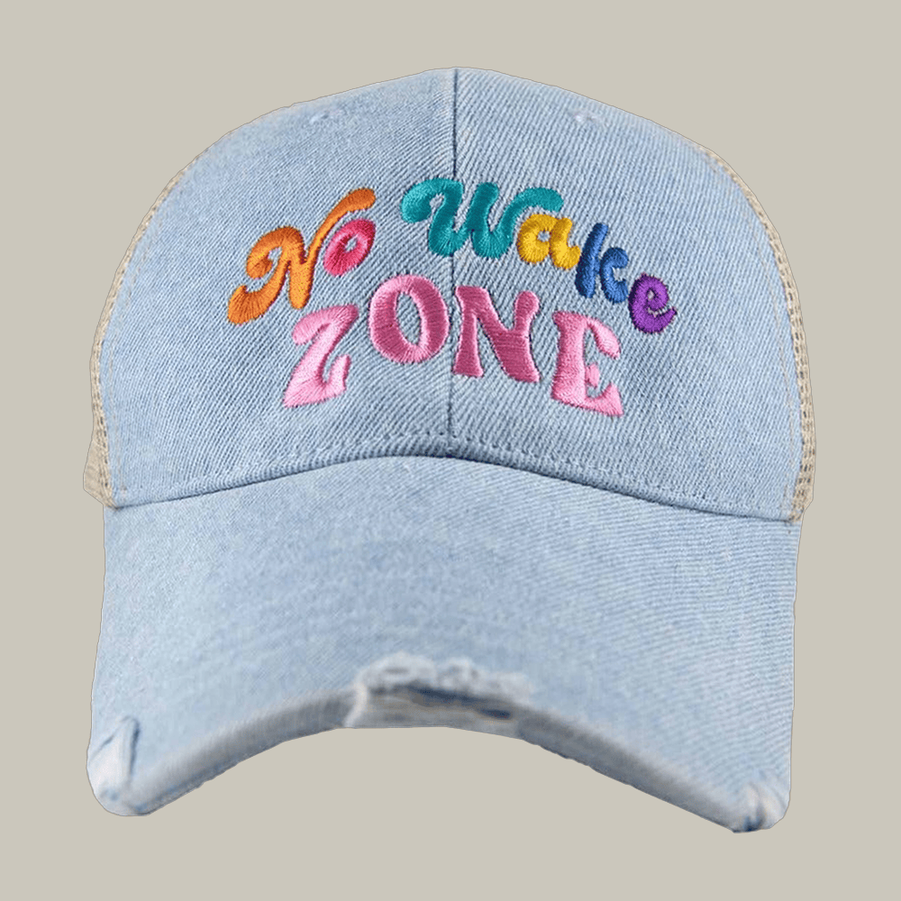 No Wake Zone Denim Trucker Hat Katydid Trucker Hat Funny Gift Ideas