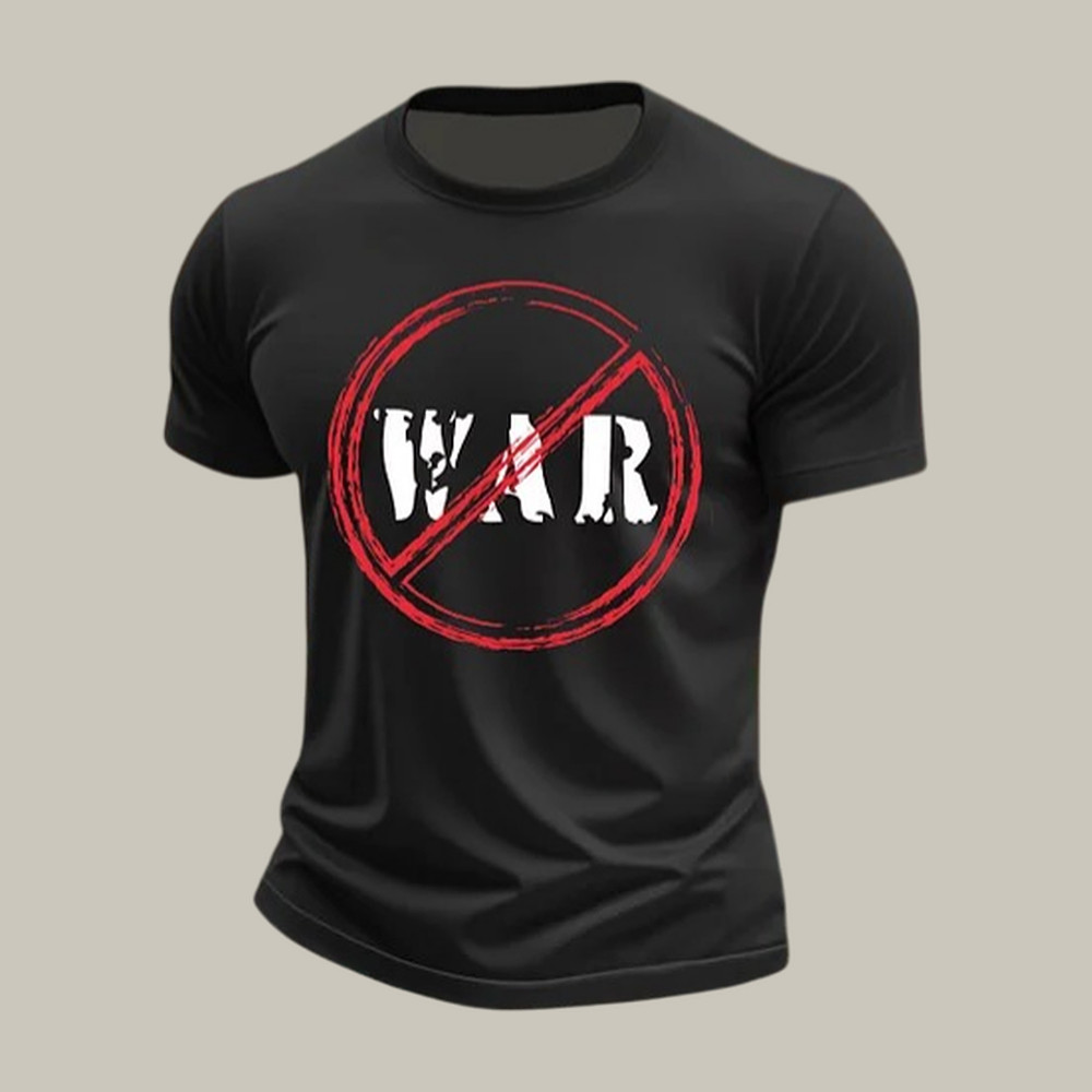 No War Banning Sign T-Shirt Hippie Fashion Best Present For Peace Lovers