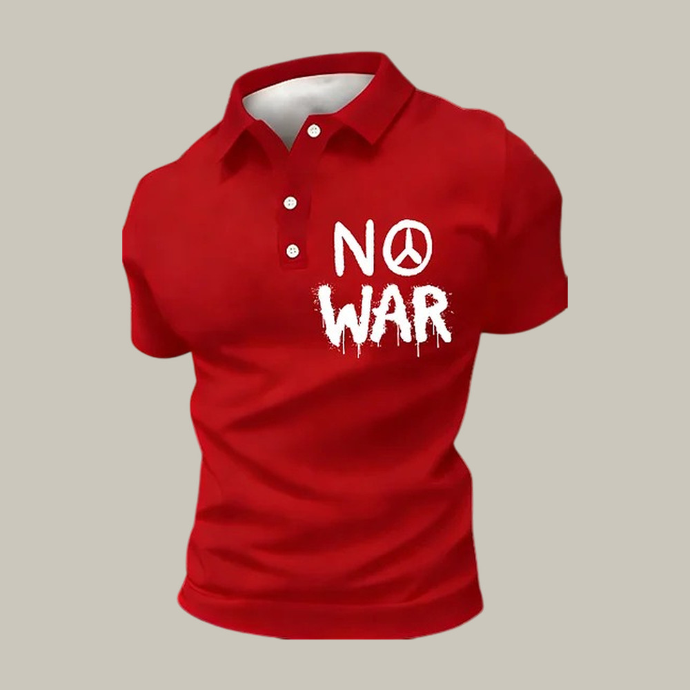 No War Hippie Sign Polo Shirt Hippie Fashion Present Idea For Husband