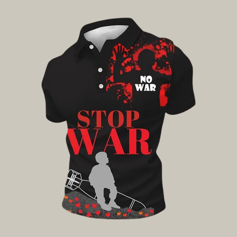 No War Stop War Polo Shirt Hippie Festival Outfits Present Idea For Protesters