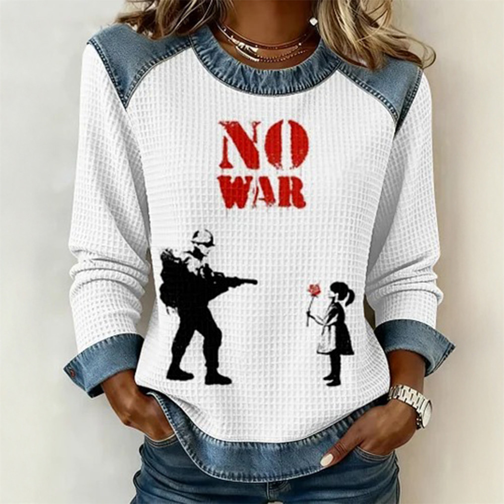 No War Stop War Sweatshirt Peace Support Clothing Present Idea For Mother's Day