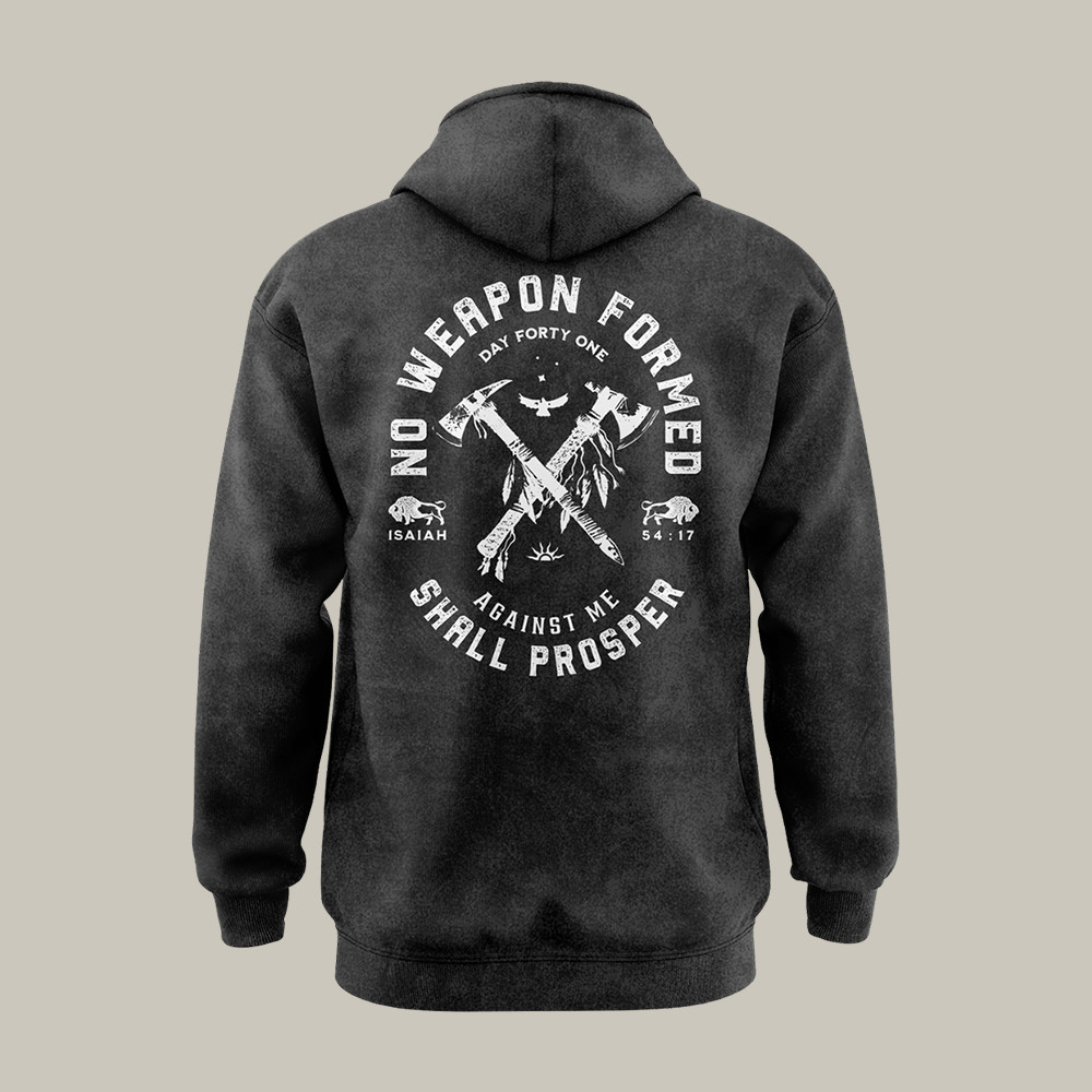 No Weapom Formed Against Me Day Forty One Hoodie Day Forty One Apparel Christian Themed Gift
