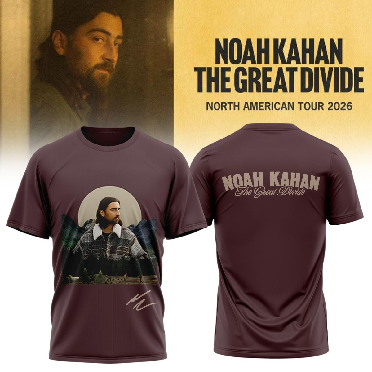 Noah Kahan Merch The Great Divide Tour Signed T-Shirt Noah Kahan Fan Apparel Gift For Music Lovers