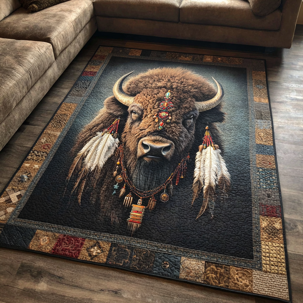 Noble Bison Area Rug Modern Holiday Decor Bison Merch