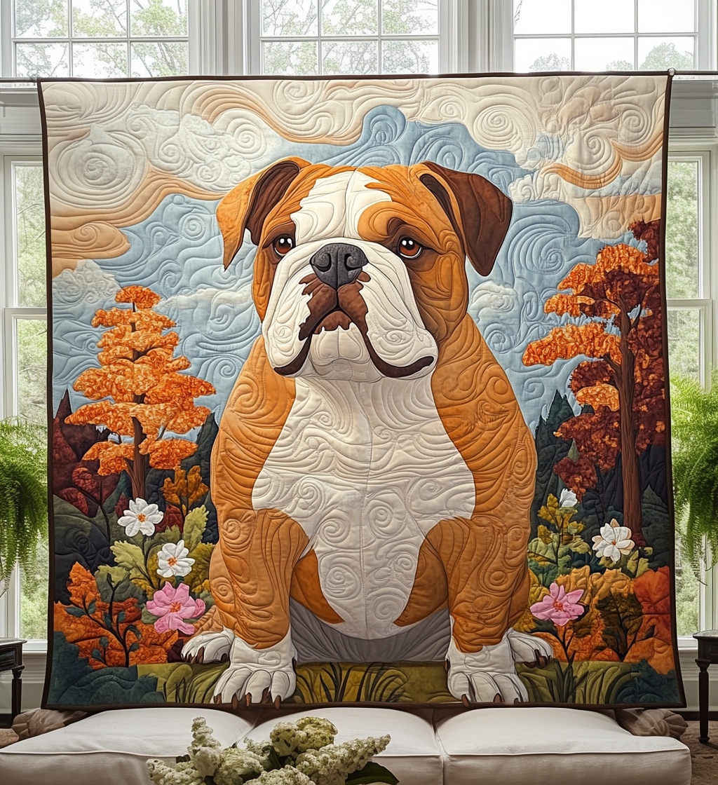 Noble Bulldog Guardian Quilted Blanket Presents For Dog Lovers