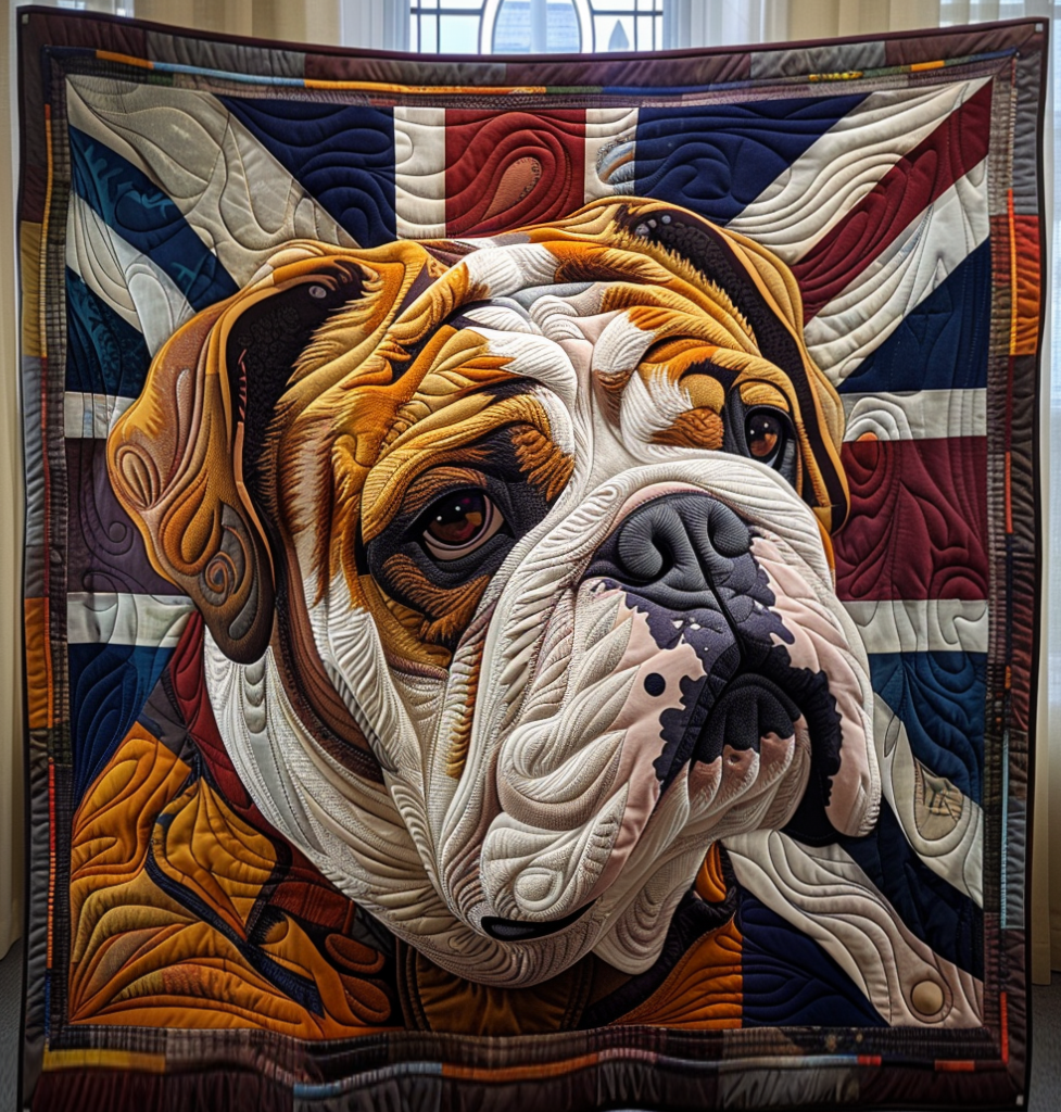 Noble Bulldog Majesty Quilted Blanket Presents For Dog Lovers