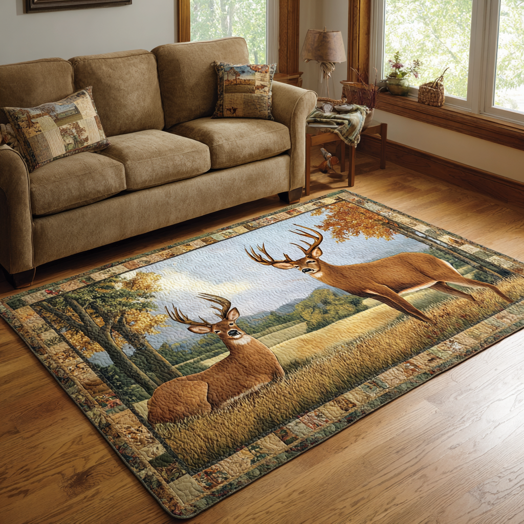 Noble Deer Area Rug Christmas Entry Way Decor Great Gifts For Deer Hunters