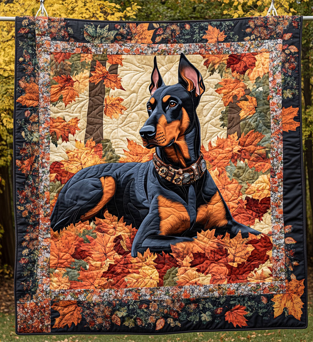 Noble Doberman Dreams Quilted Blanket Xmas Present For Dog Lovers