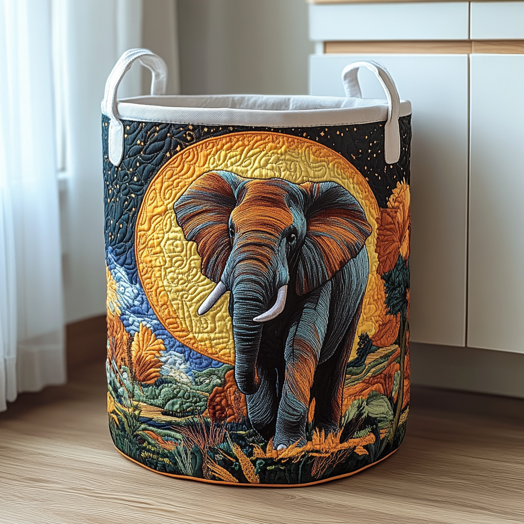Noble Elephant Quilted Laundry Basket Great Stocking Stuffer