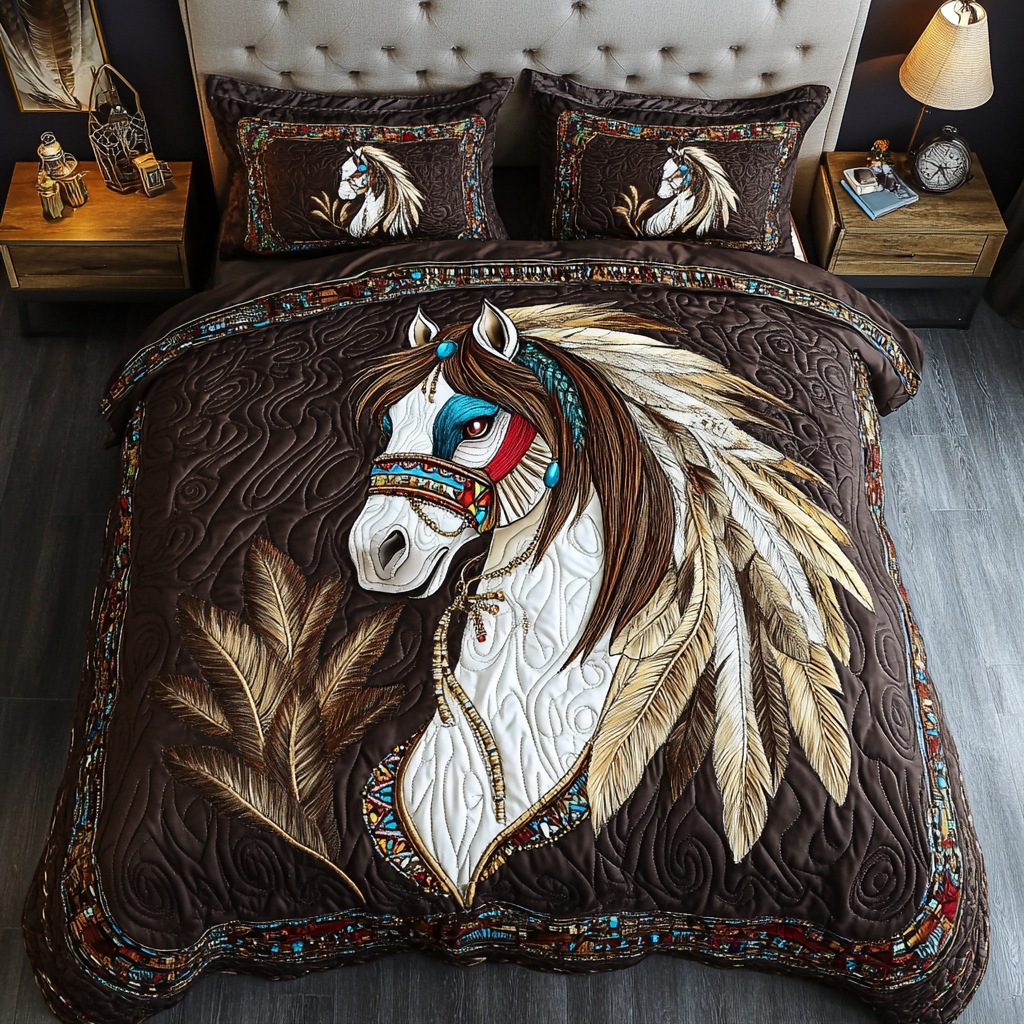 Noble Horse Quilted Bedding Set Best Comforter Sets Horse Christmas Presents