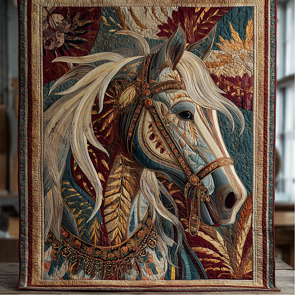 Noble Horse Quilted Blanket Christmas Throw Blanket Best Presents For Lion Lovers Birthday